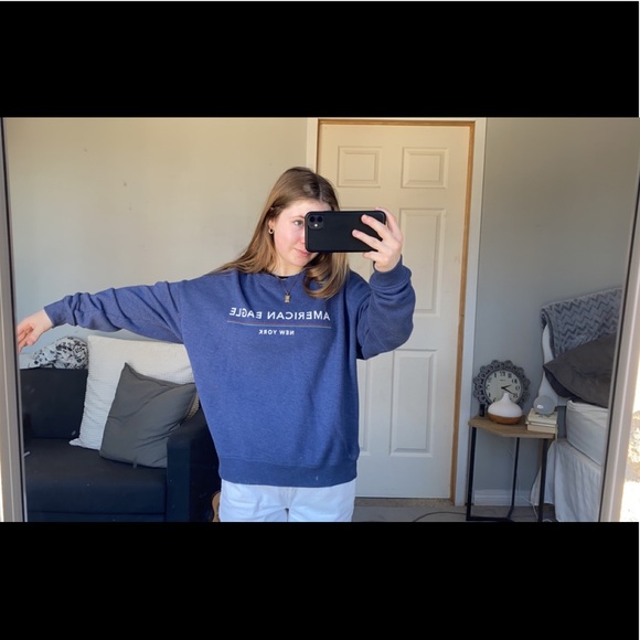 American Eagle Blue Oversized crew neck - Picture 3 of 8